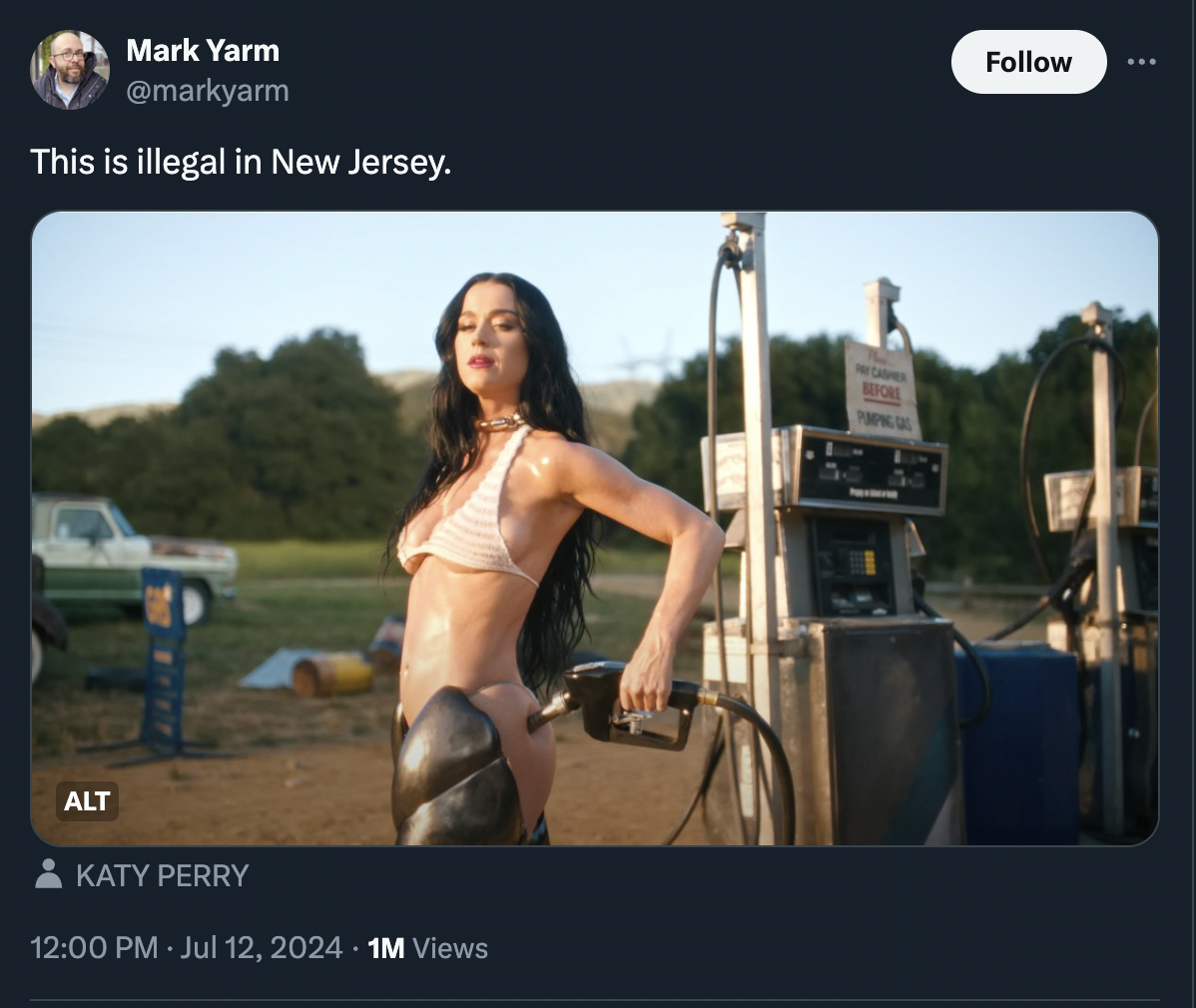 Katy Perry - Mark Yarm This is illegal in New Jersey. Alt Katy Perry 1M Views